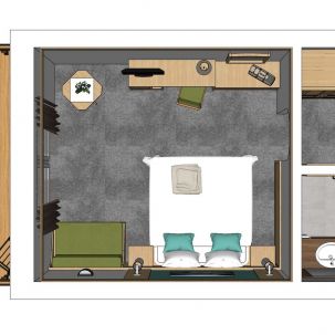 Doppelzimmer Refugium Skizze
