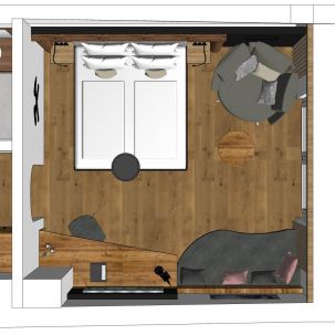 Doppelzimmer Graphit Skizze