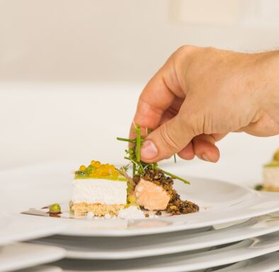 Eine leckere Vorspeise wird angerichtet