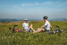 Kleine Pause bei einer Fahrradtour